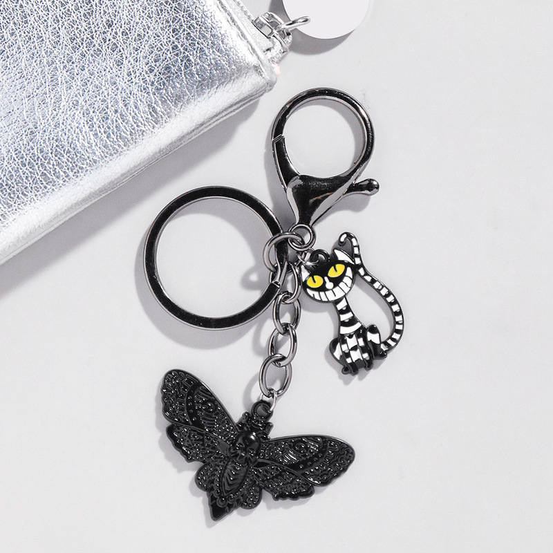 Cross-border Hot-selling Diablo Gothic Personalized Cartoon Smokie Cat Butterfly Cross Moth Bag Pendant Keychain Cross-border Hot-selling Diablo Gothic Personalized Cartoon Smokie Cat Butterfly Cross Moth Bag Pendant Keychain