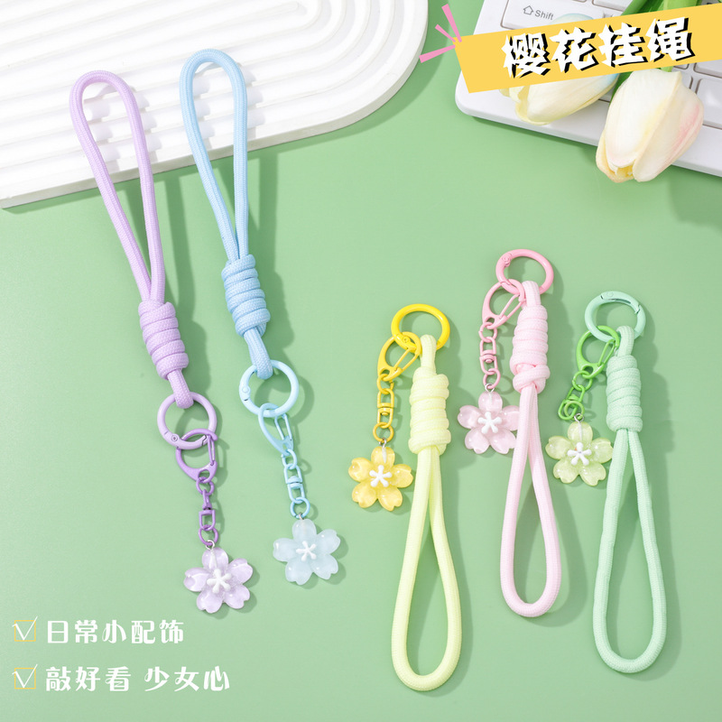 Sakura Bead Keychain Phone Lanyard Bead Pendant Car Decoration Bag Charm Doll Pendant Wholesale