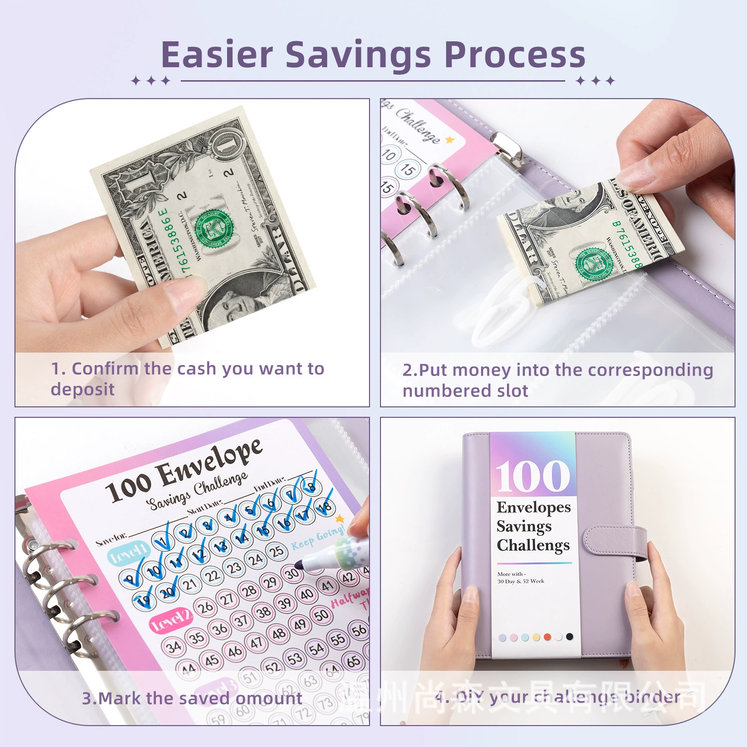 Amazon 100 Envelope Challenge Couple Challenge Money Book PU Color Saving Book