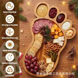 木质脚丫造型托盘派对聚会水果奶酪托盘实木面包零食砧板
