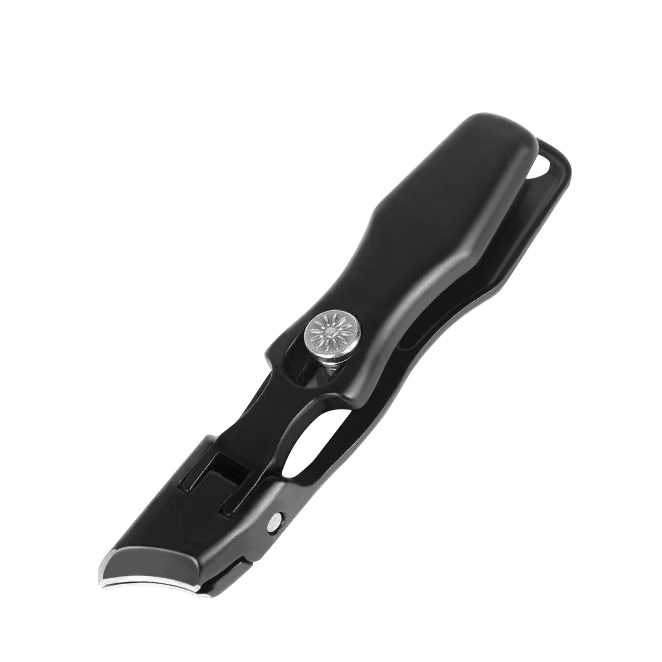 Old Style [Large Opening] Black Large Slanted Mouth - Comes with Locking Nail Scissors + Pearlescent Bag