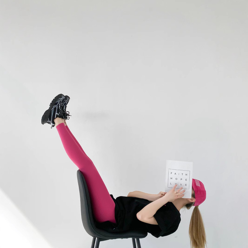 No Embarrassment Line Sports Fitness Pants Women's Running Pants Breathable Thin Leggings Korean Style Ankle-length Pants High Elastic