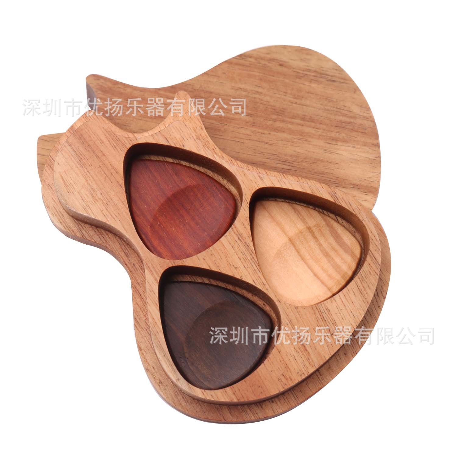 Guitarra Pick Box caja de selección de madera maciza recoger caja de regalo creativo caja de regalo de vacaciones guitarra Pick venta al por mayor