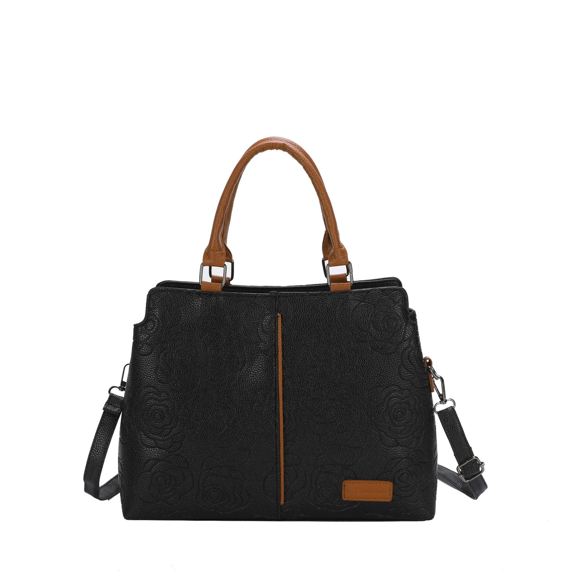 2024 new cross-border handbag, a large-capacity single-shoulder cross-border bestseller with soft leather embossed single-shoulder for women undefined
