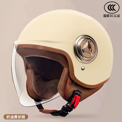 Standard 3C Certified Helmet for Men – Motosiklet kaskı (dəbilqə) - 3c-certified-801-cream-yellow-transparent-long-mirror