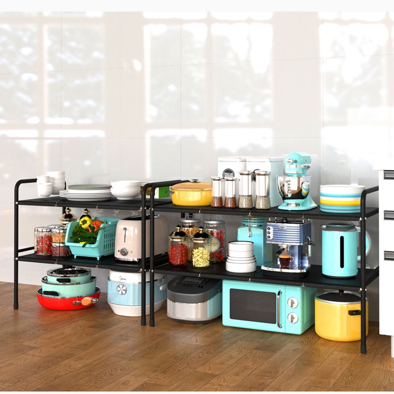 Suministros de cocina fregadero retráctil estante de almacenamiento estante del Gabinete estante de almacenamiento multifuncional olla rack de almacenamiento