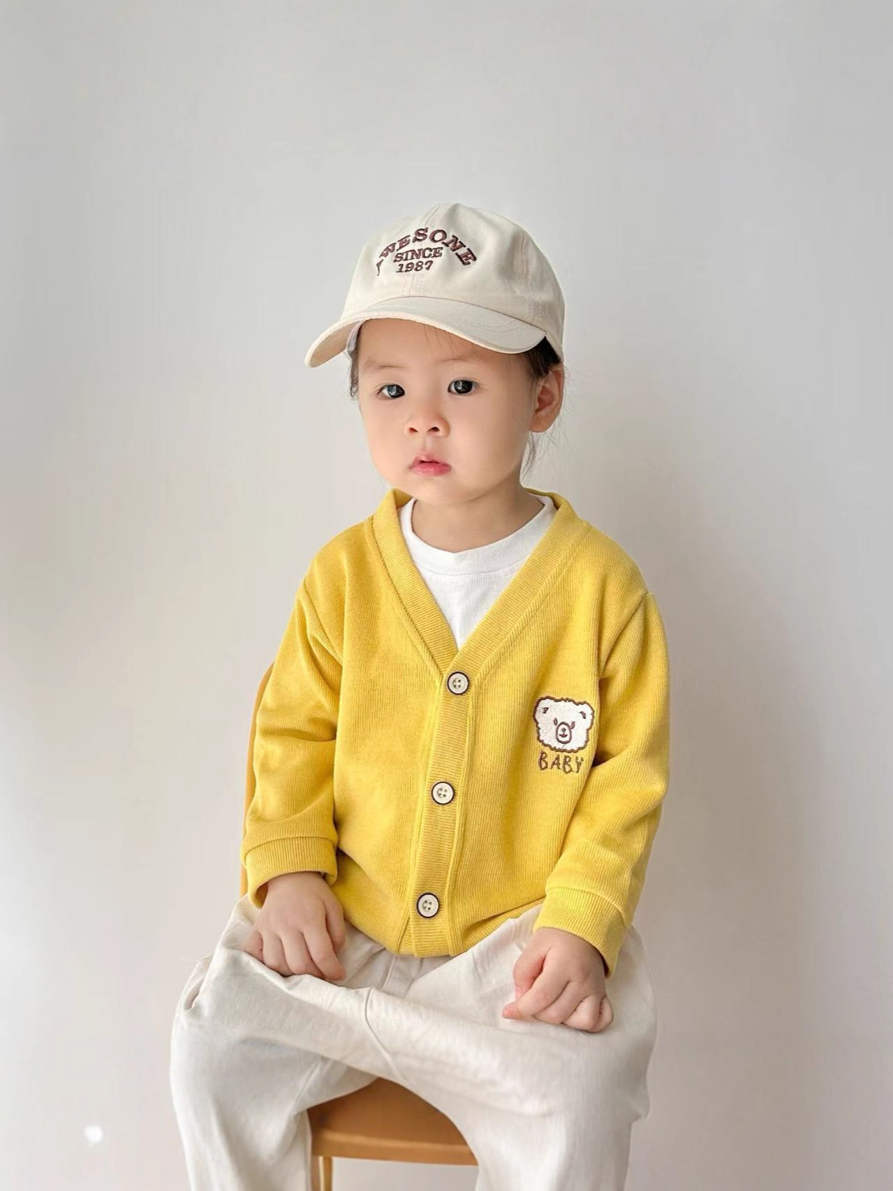 Spring sweater, jacket with a round collar, cardigan, children's clothing 3