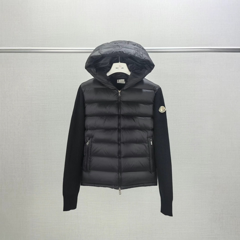 New European Style m Mengjia Knitted Patchwork Casual down Jacket for Men, White Duck Down, Warm, Stylish, Slim-Fit down Coat