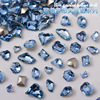 Blue crystal for manicure, diamond, accessory heart-shaped with rhinestones
