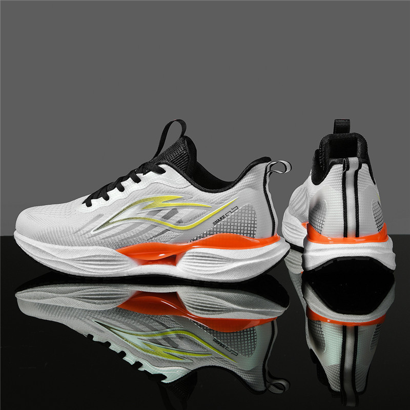 Juvenil ultra ligero ventilador amortiguador zapatos de maratón para hombres y mujeres, zapatos casuales de carbono con suela blanda