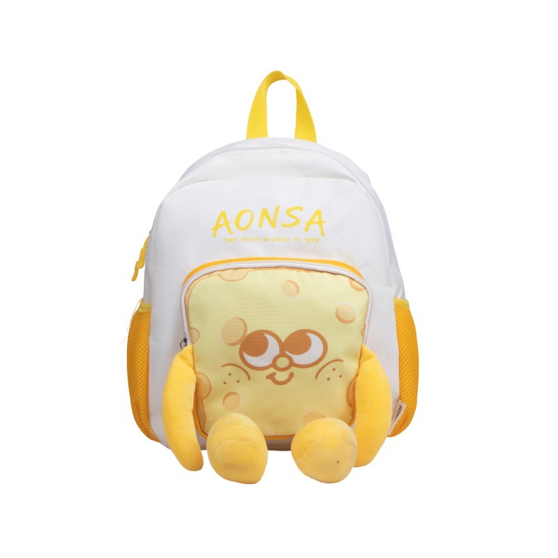 Jardín de infantes mochila de bebé caricatura encantadora queso patatas fritas mochila para niños y niñas nueva mochila infantil transfronteriza