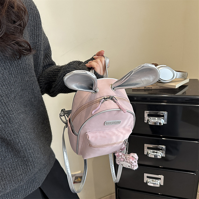 Viaje ligero mochila pequeña caricatura lindo orejas de conejo mochila para niños nueva mochila infantil