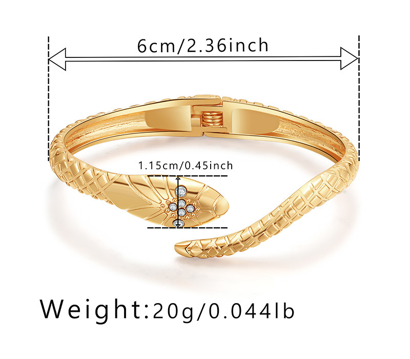 Simple Style Snake Metal Plating Rhinestones Womenu0027S Bangle