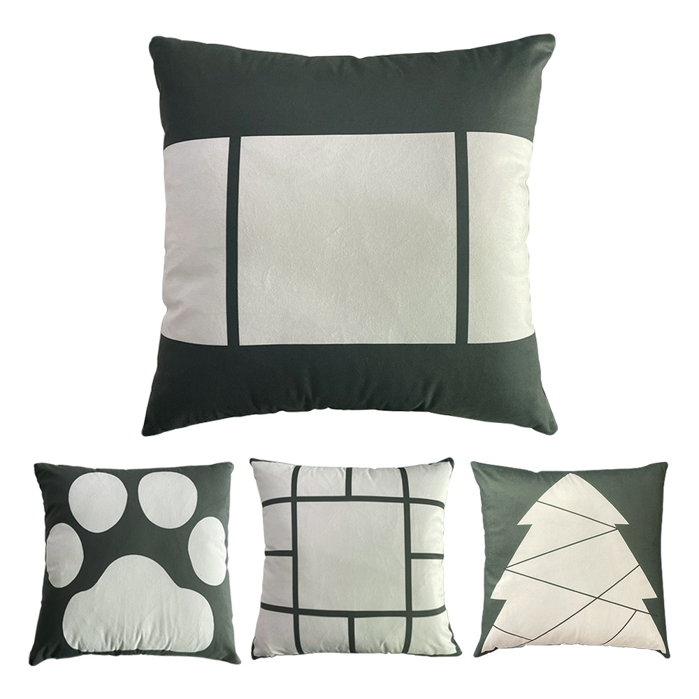 Ventas directas de la fábrica transferencia térmica impresión felpa corta funda de almohada sentir moda almohada sin almohada en blanco material al por mayor
