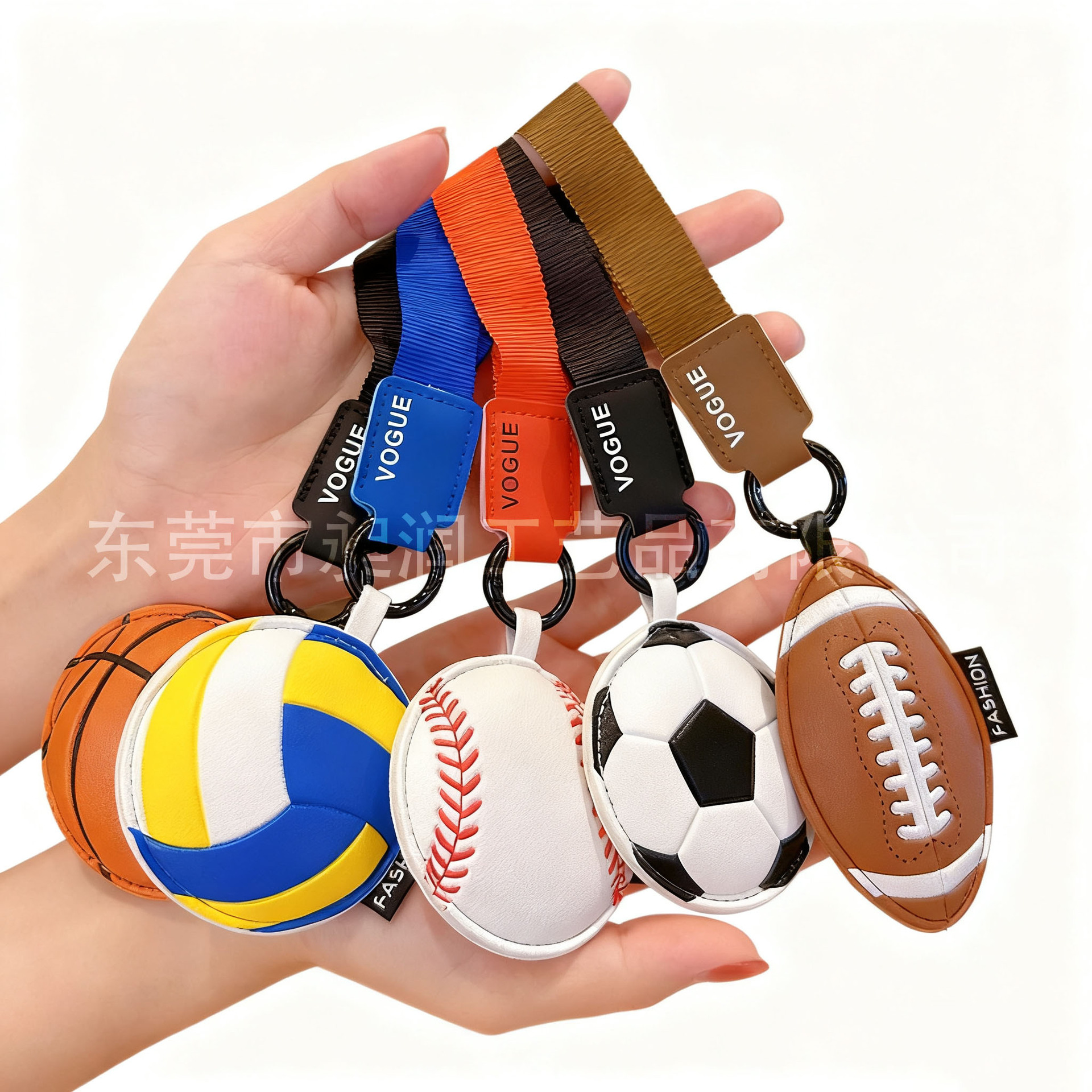 New Volleyball and Football Pendant Keychain Sports Accessories Backpack Decoration Accessories Simulated Volleyball Bag