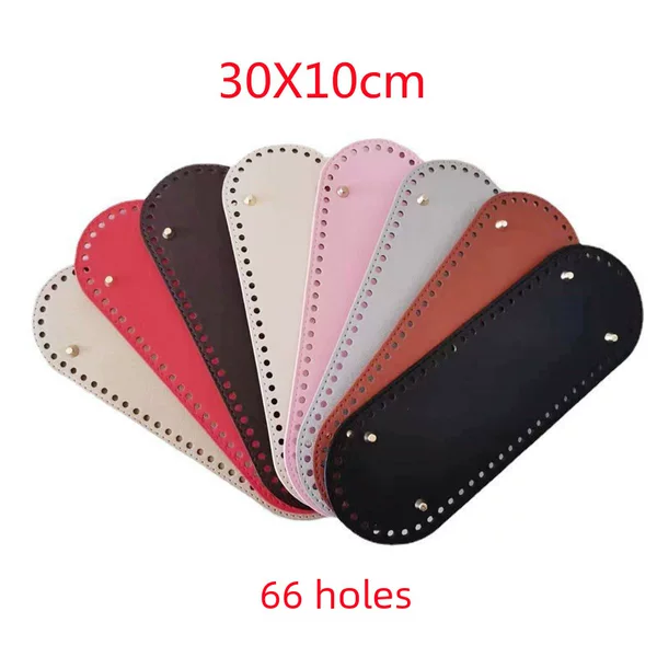 Luggage Hardware DIY Hand-Woven Bag Bottom Pu Cross Pattern 30*10cm Oval Base Accessories Wholesale
