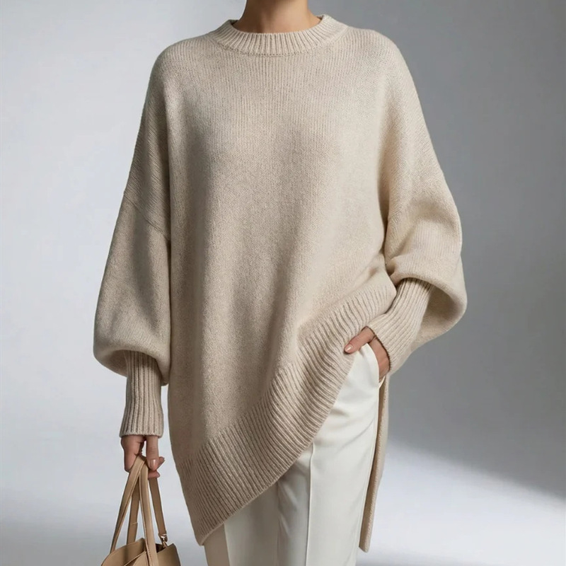 European and American Cross-Border 2026 Autumn and Winter Round Neck Pullover Knitwear for Women Amazon Loose Lazy Style Solid Color Women's Sweater European and American Cross-Border 2026 Autumn and Winter Round Neck Pullover Knitwear for Women Amazon Loose Lazy Style Solid Color Women's Sweater
