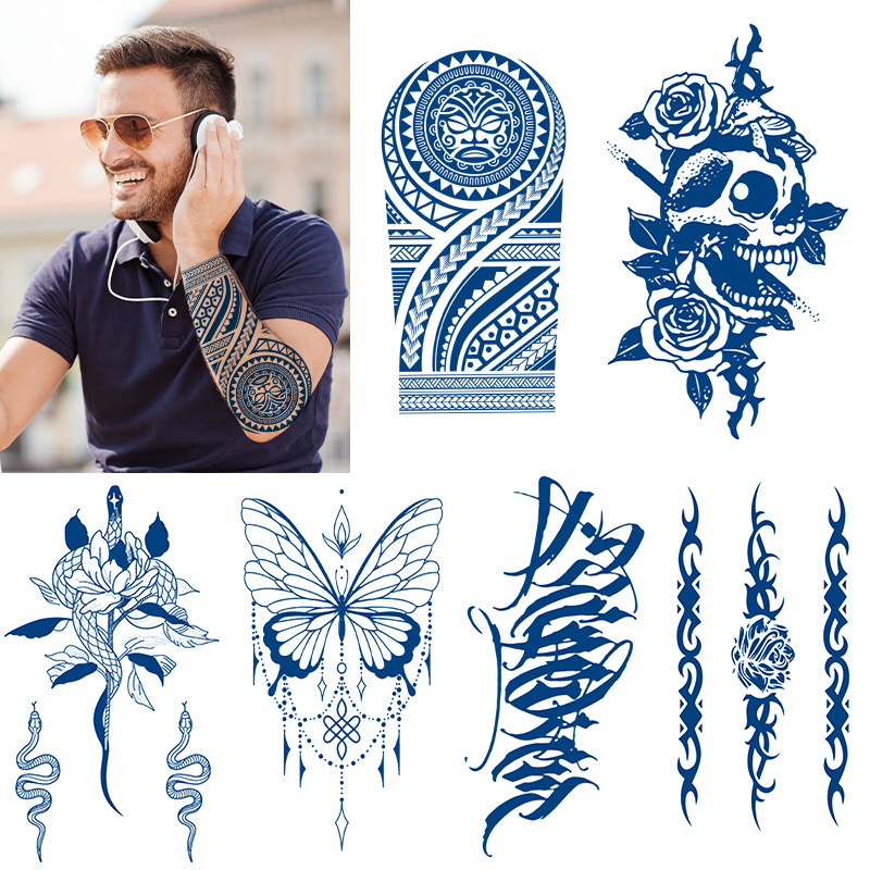 Cross-border Semi-permanent Herbal Juice Tattoo Sticker Rune Tattoo for 2 Weeks