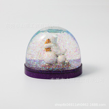 批发亚克力水晶球摆件创意节假日儿童礼品家居桌面装饰塑料雪花球