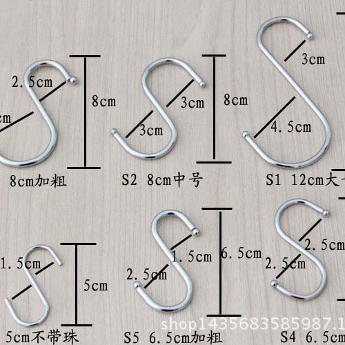 S钩挂钩日用五金不锈钢金属超市厨房置物架钩子外贸厂家
