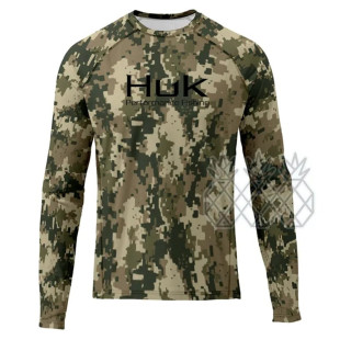HUK Cross-border Outdoor Fishing Clothing Camouflage Crewneck T-shirt Summer Sun Protection Clothing Ice Silk Long Sleeve Luya Fishing Clothing Men's