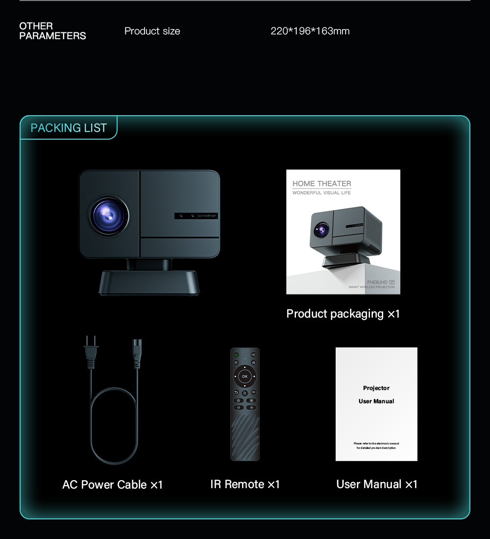 跨境高清4K投影仪卧室投墙1080P迷你投影仪客厅投墙