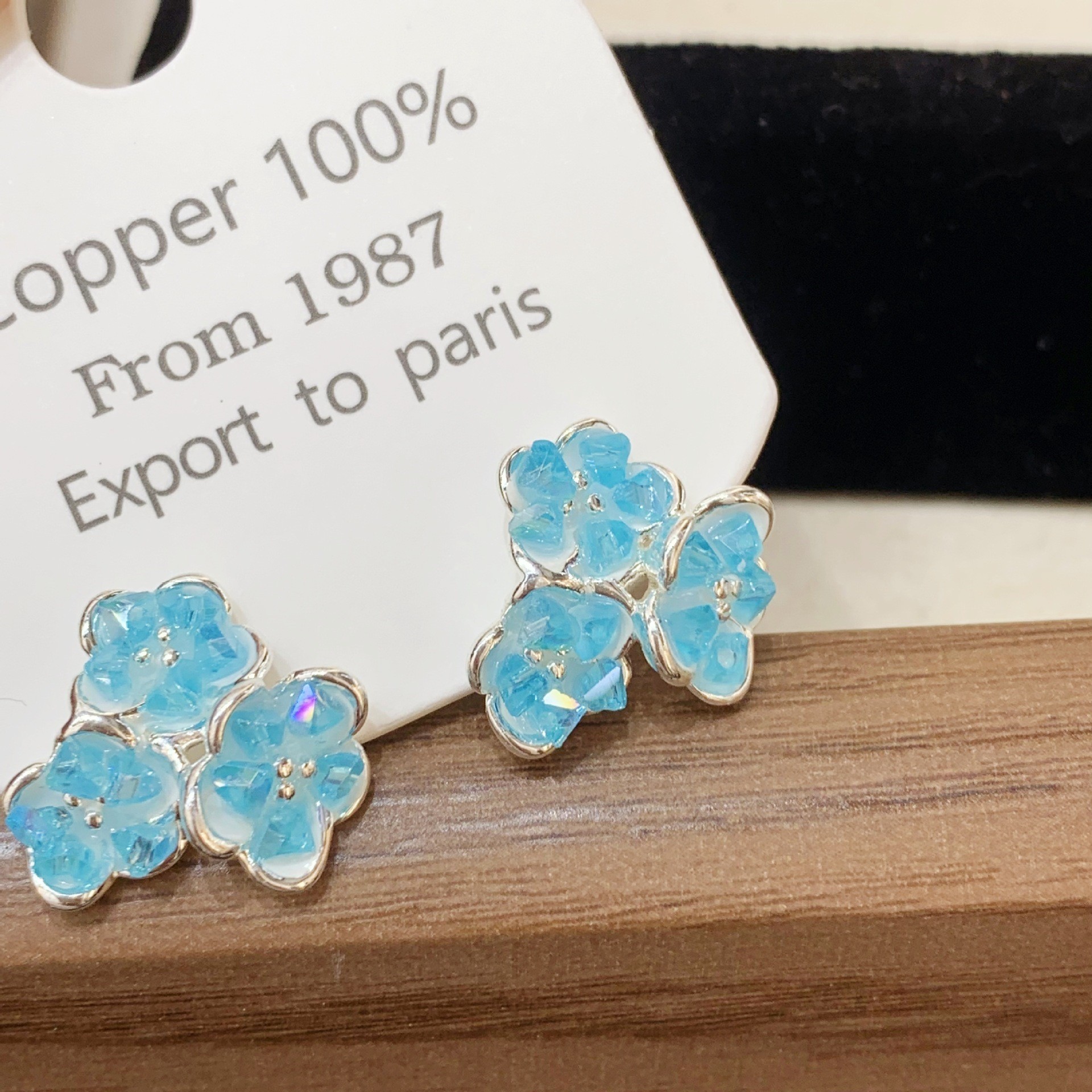 H0230 블루 플라워 귀걸이