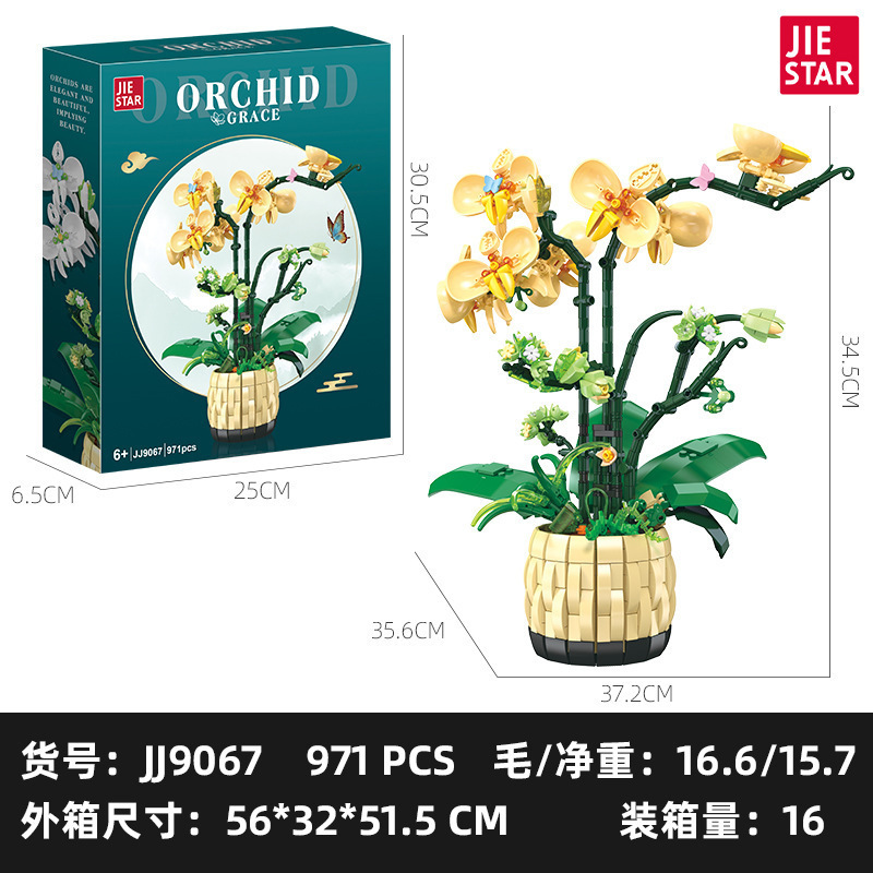 Plantas transfronterizas, bloques de construcción en macetas, ramo inmortal, compatible con Lego Girl Gift, bloques de construcción ensamblados, adornos de juguete al por mayor image 23