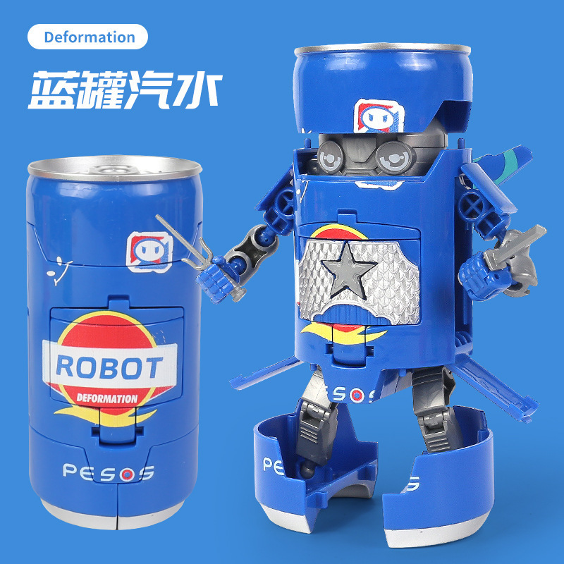 Star steel WK-82 deformation soda samurai boy gift robot model ornaments drink jar mecha toy
