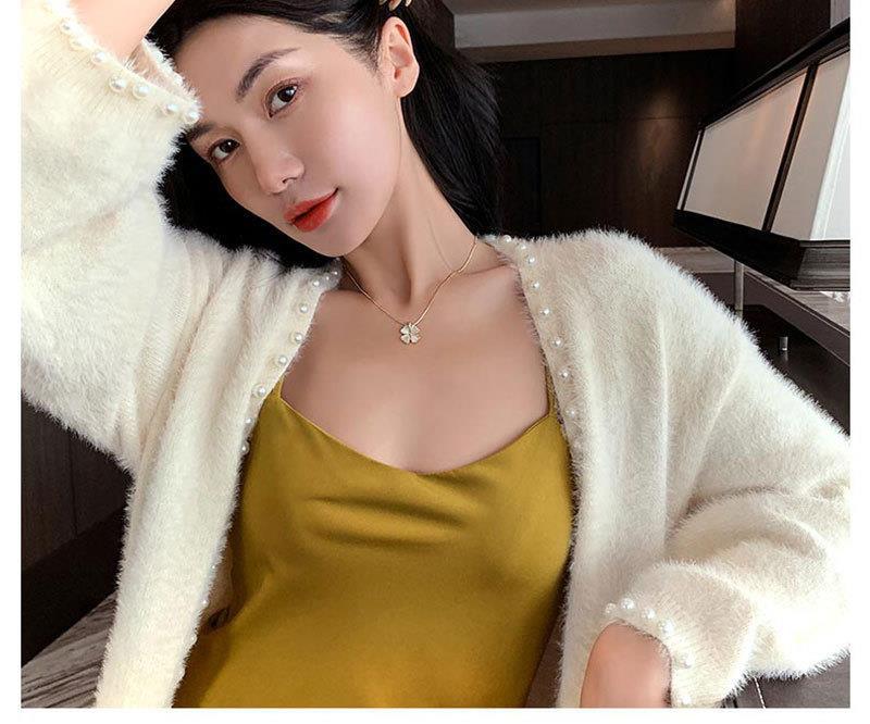 Halskette Damen Titan Stahl Mode Schlüsselbein Kette Licht Luxus Kleines Design Hohes Gefühl der Vielseitigkeit Spicy Girls Halskette_voghion.com