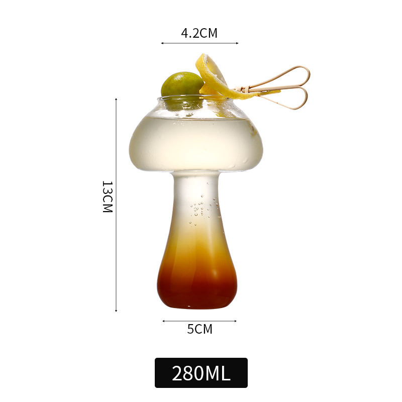 Tazas de cóctel de hongo personalidad creativa ktv bar especial tazas de vidrio resistentes al calor tazas de bebida de jugo