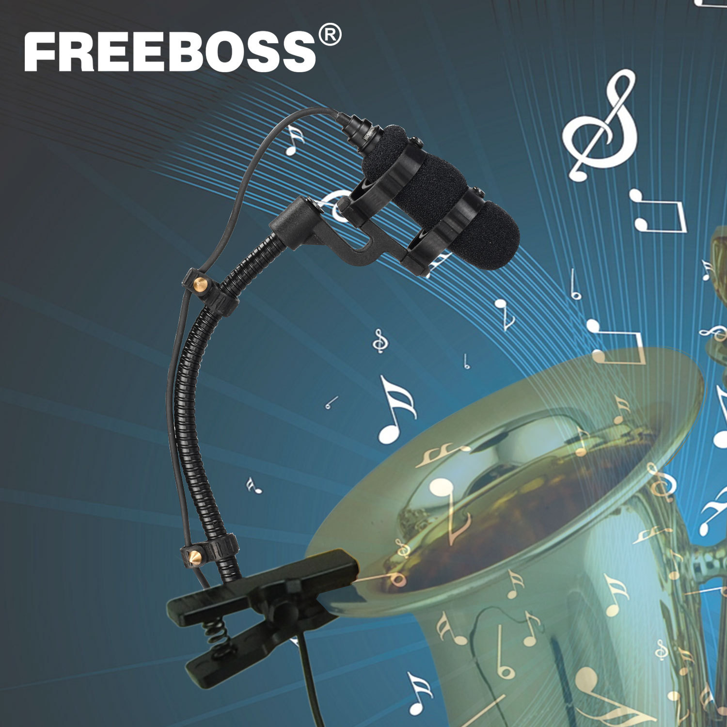 厂家直销电容乐器麦克风萨克斯钢琴小提琴专业演出录音有线话筒