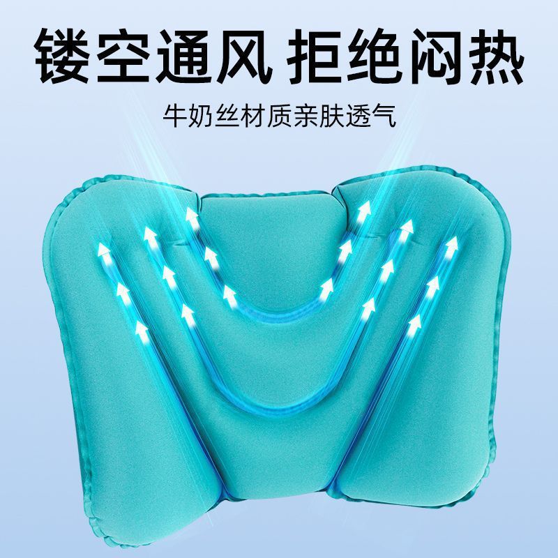 按压式充气腰垫长途坐飞机旅行腰枕护腰靠垫腰托睡觉神器高铁便携|undefined