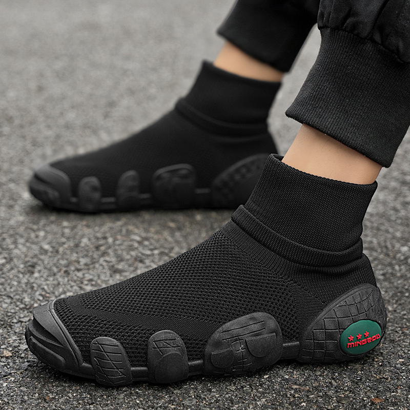 Nueva tendencia de primavera y verano, punta redonda, todo fósforo, transpirable sin cordones, suela gruesa, zapatos perezosos casuales y cómodos de un solo pedal