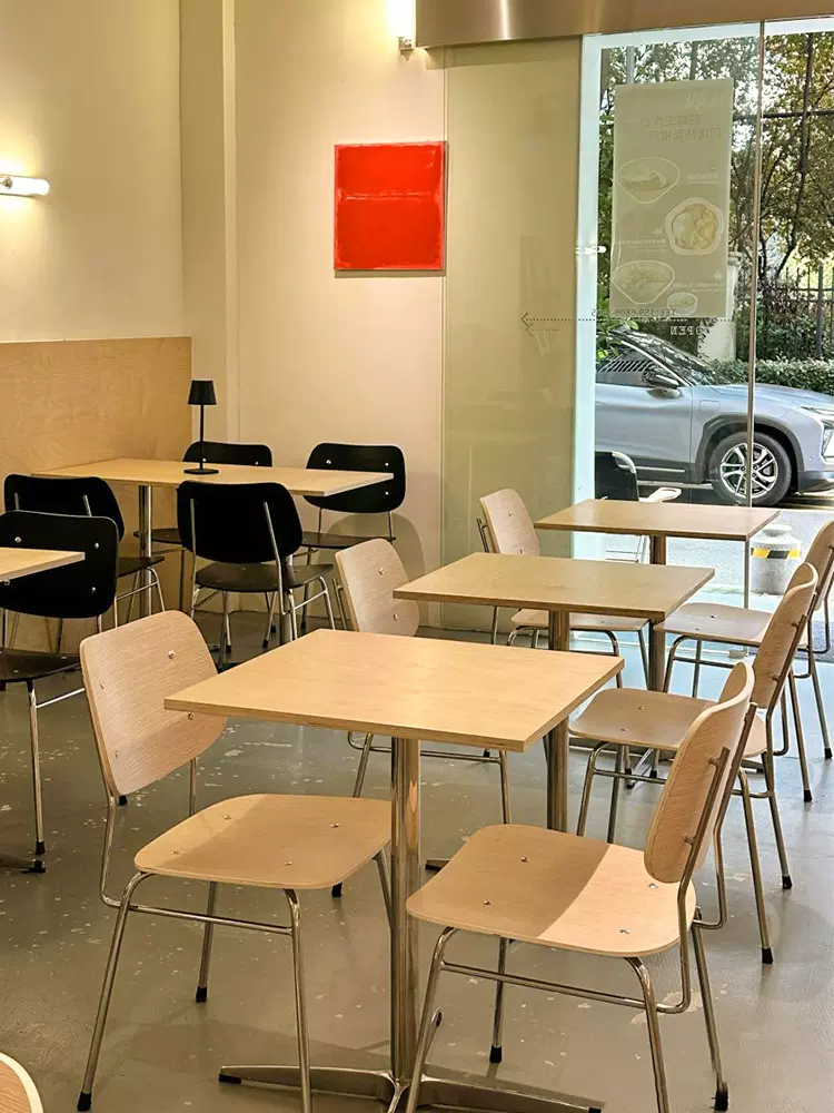 原木风海洋板咖啡店桌椅组合风烘焙蛋糕甜品店不锈钢桌子商用