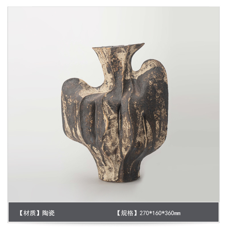 中世スタイルのセラミックフラワー花瓶装飾アートB&Bモデルルームゲストテーブルハイエンドフラワーアレンジメント装飾|undefined