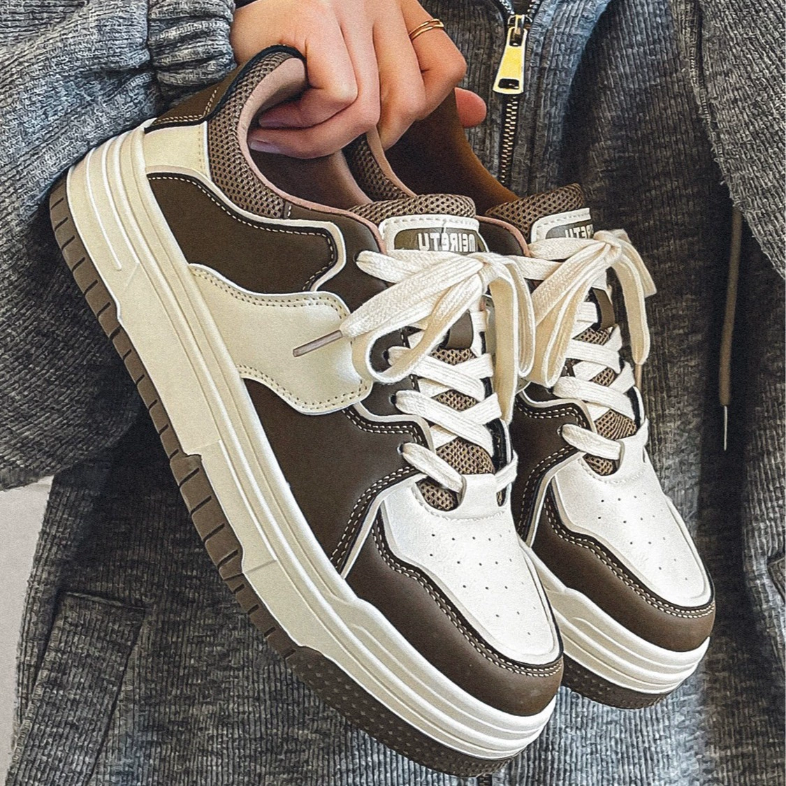 Мужские кроссовки осень 2025, модный стиль ins, универсальная нишевая модель, американский стиль, толстая подошва, спортивная обувь для студентов