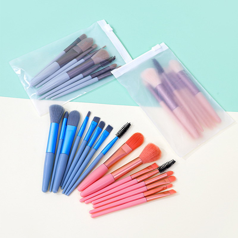 Pincel de maquillaje portátil pequeño 8 juego completo de pinceles de maquillaje cepillo de rubor cepillo de rímel cepillo de detalle bolsa de pinceles de maquillaje herramientas de maquillaje