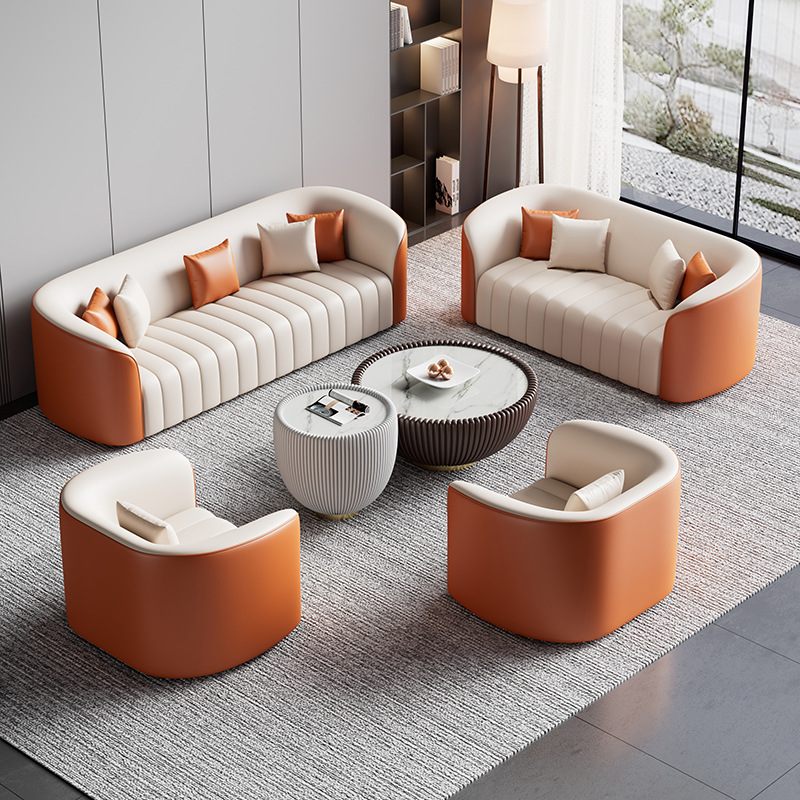 2023年新款皮艺沙发客厅简约现代轻奢高级感小户型茶几组合网红款