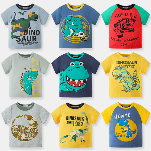 Be Top Summer Children's Clothing Baby Casual Stylish Short Sleeve T-Shirt for Boys Crew Neck Knit Top