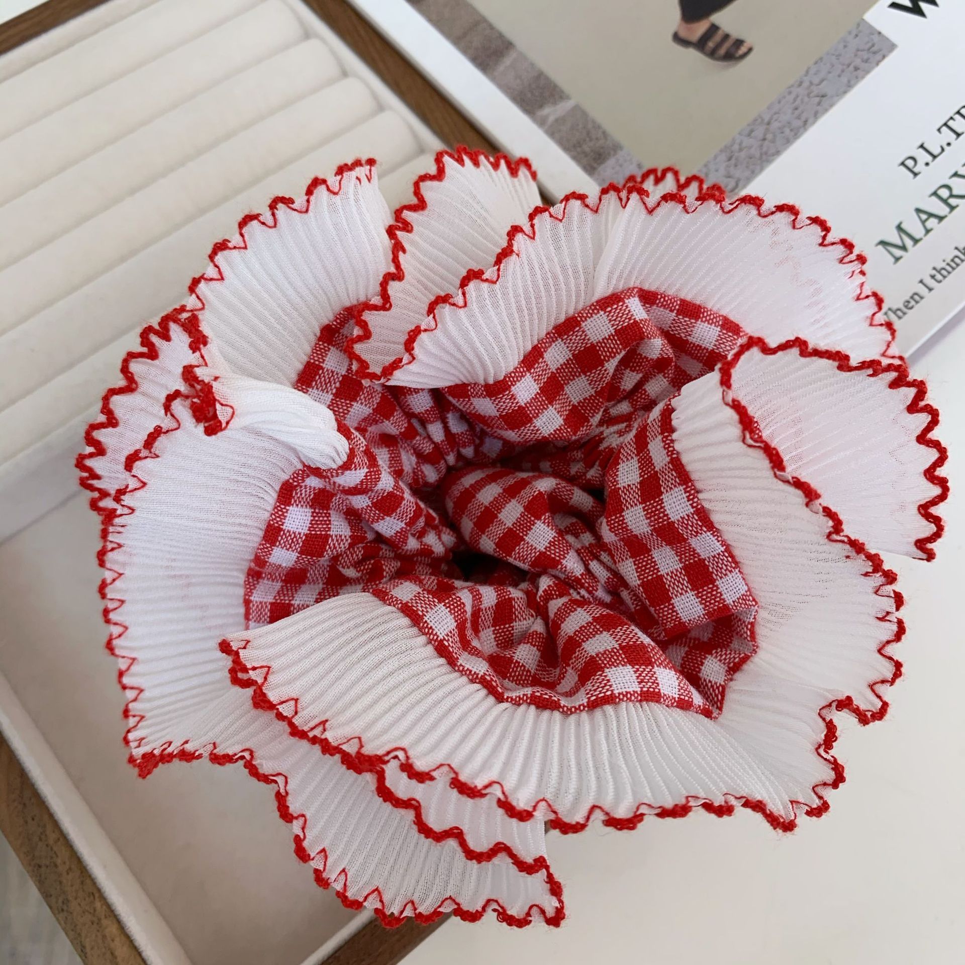 Casual Simple Style Plaid Cloth Hair Tie 1 Piece display picture 5