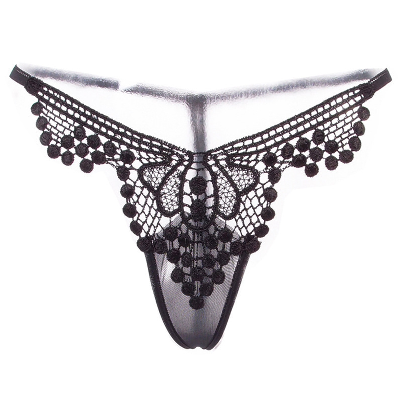 Special Clearance Sexy Sexy Underwear Lace Cut Out Pearl Bow Thong Tassel Open Low Waist Shorts