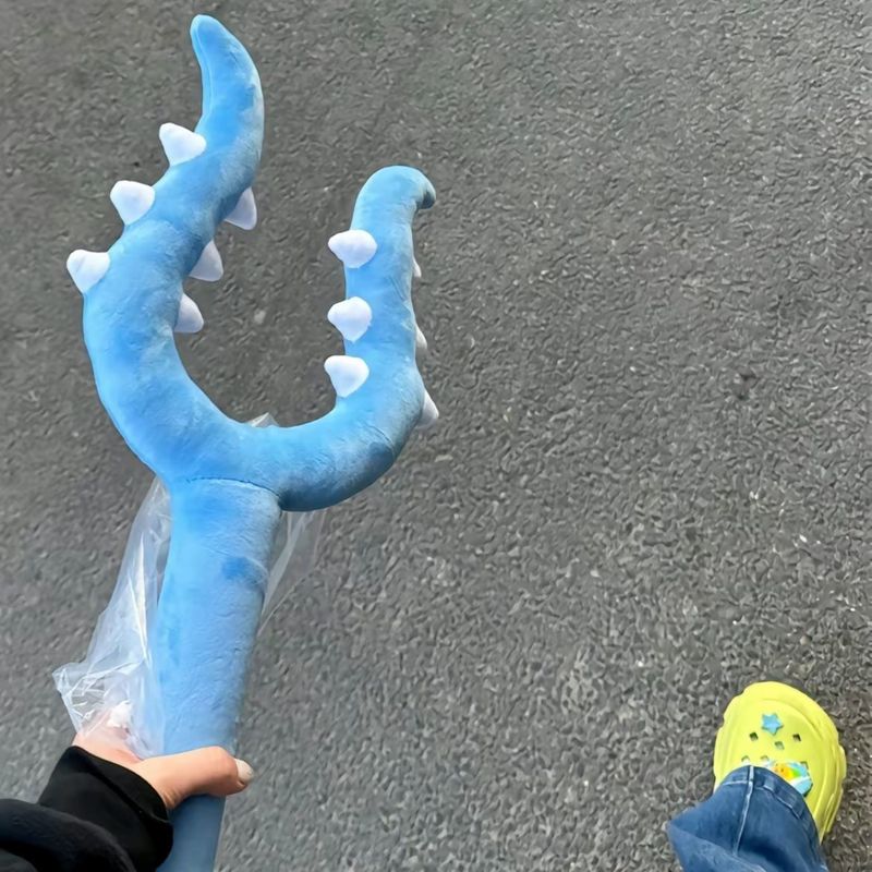 可爱毛绒讨伐棒逗猫狗创意玩具成人款毛绒抓猫玩具70cm长叉子玩偶|undefined
