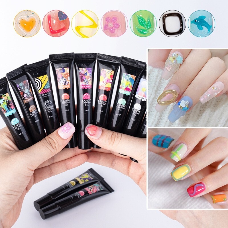 Three-Free 5D Soft Gel Nail Art Eu Standard Factory Wholesale 3D Model Non-Sticky Solid Modeling Gel