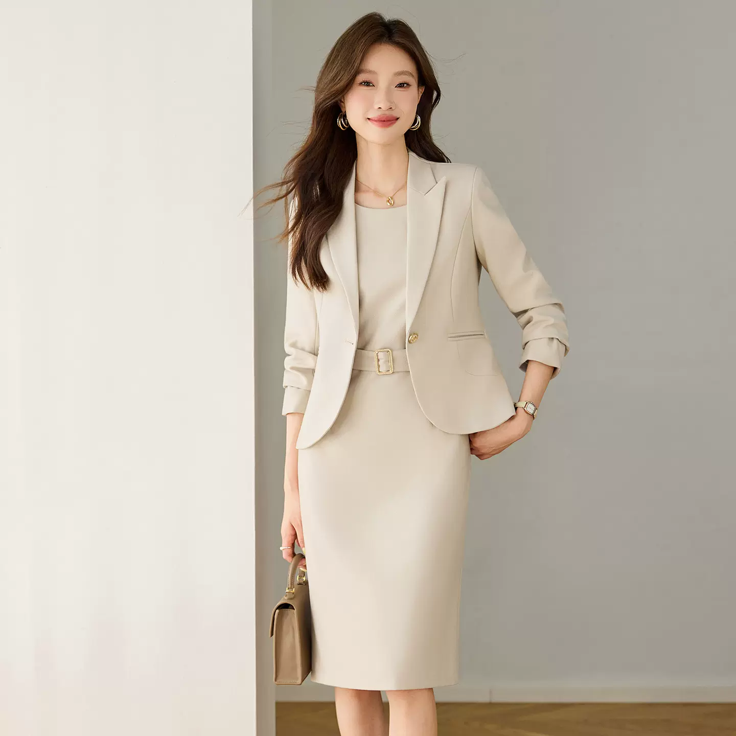 秋冬西装连衣裙高级感套装职业新款套装裙气质商务