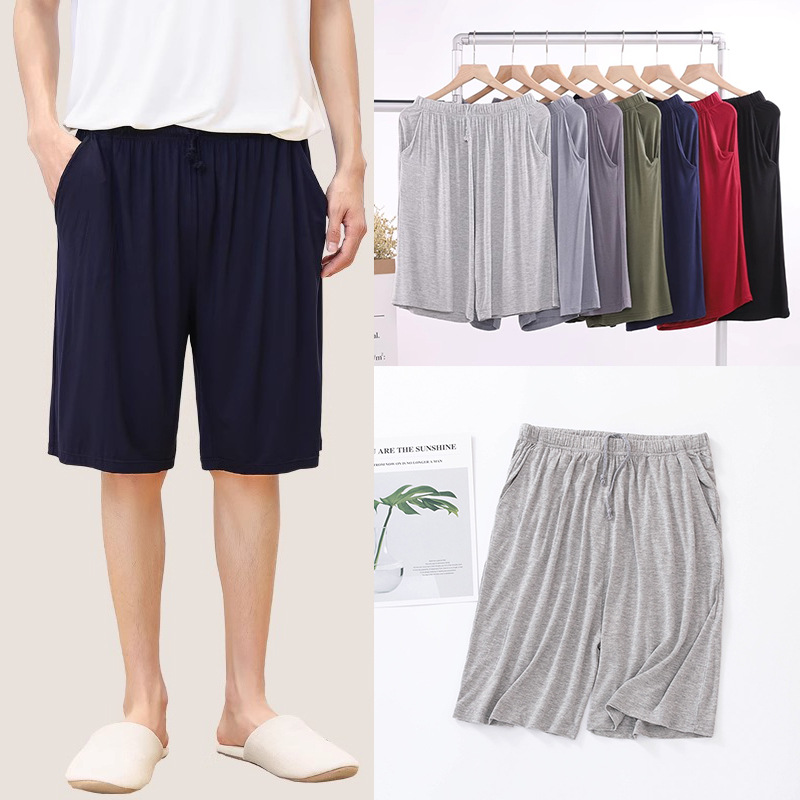 Verano más tamaño modal de los hombres pantalones de pijama de Casa delgada deportes casuales pantalones de pijama cortos de los hombres extra gordos pantalones cortos de fibra de bambú
