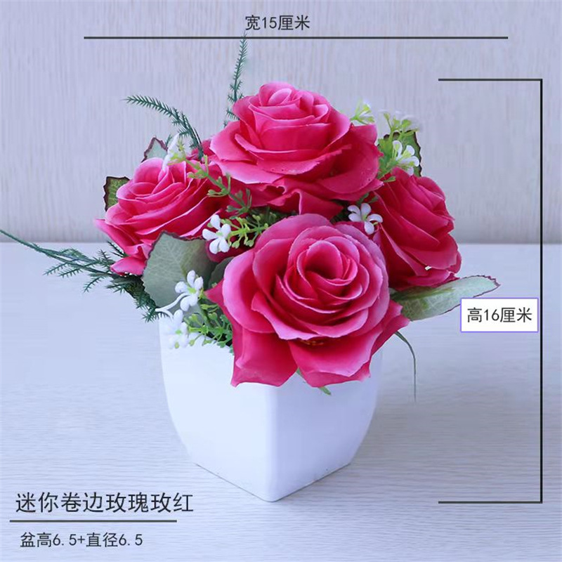 Pequeña imitación de flores falsas decoraciones de sala de estar decoración de mesa de té flores de plástico mano flores falsas plantas decoraciones