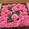 Cross -border gift box foam PE rose 25 /50 boxes installed with simulation fake flowers wedding decorative hand bouquet