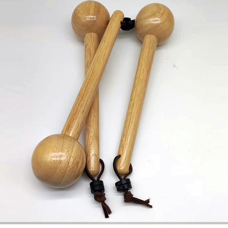 In stock rubber wood baseball hammer solid wood matchstick round wooden stick round ball wooden rod hole board accessories small wooden stick