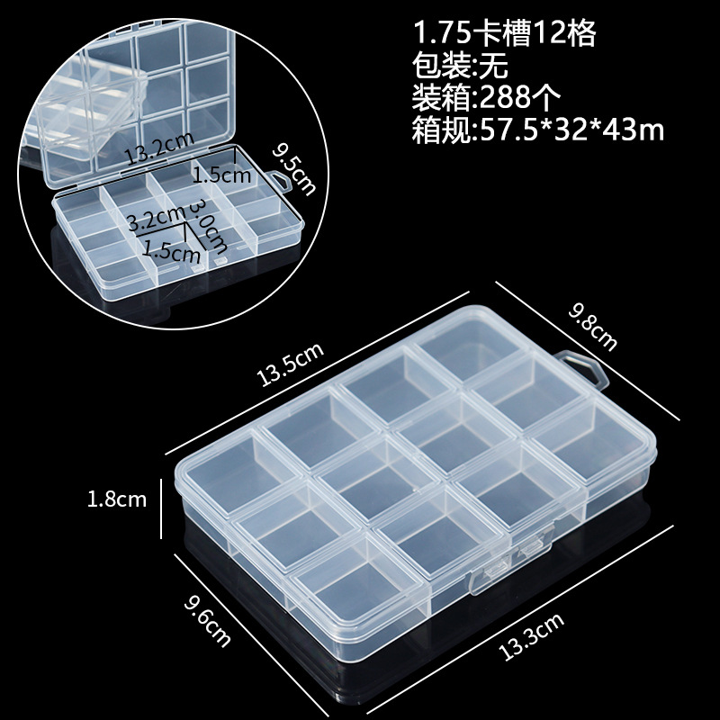 1.75 12 ranuras 13.5 * 9.8 * 1.8cm